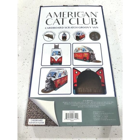 NWT American Cat Club Cardboard Scratch Groovy Van w/ Catnip Scratcher - Picture 3 of 6